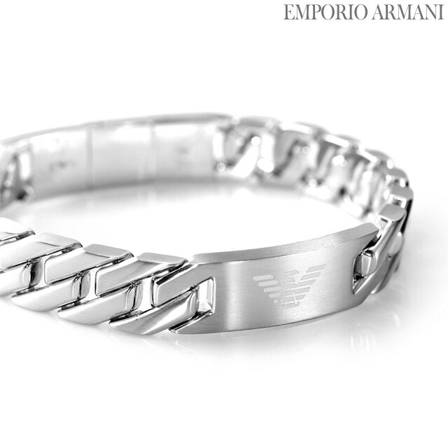 エンポリオ アルマーニ ブレスレット EMPORIO ARMANI ステンレススチール チェーン メンズ EGS2435040 シルバー アクセサリー ギフト プレゼント 実用的