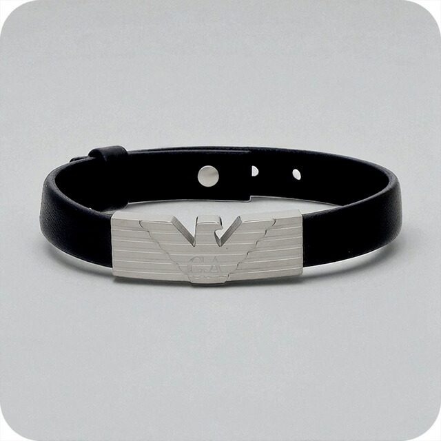 エンポリオ・アルマーニ ブレスレット メンズ ブランド EMPORIO ARMANI EGS3075040 ブラック/シルバー