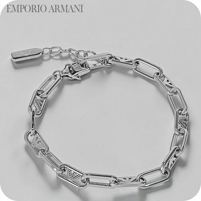 エンポリオ・アルマーニ ブレスレット メンズ レディース ブランド EMPORIO ARMANI China EGS3249040 シルバー アクセサリー 腕輪 ジュエリー ブランド 高級 おしゃれ プレゼント 実用的 ペア