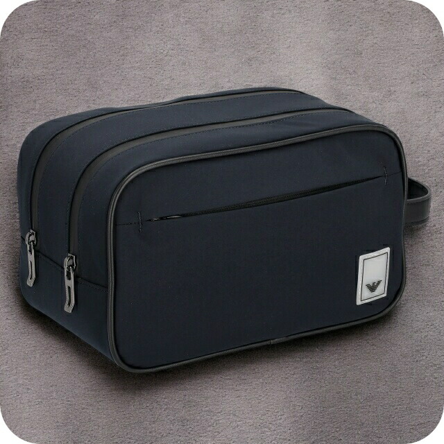 エンポリオ・アルマーニ ポーチ メンズ EMPORIO ARMANI EM000089-AF10146 ネイビー 持ち歩き 小さい 小物入れ ブランド 高級 おしゃれ プレゼント 男性 実用的 かっこいい