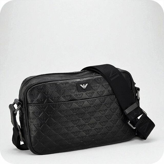 エンポリオ・アルマーニ ショルダーバッグ メンズ ブランド EMPORIO ARMANI EM001682-AF14774 UC001 ブラック 斜めがけ ブランド 高級 おしゃれ プレゼント 男性 実用的 かっこいい