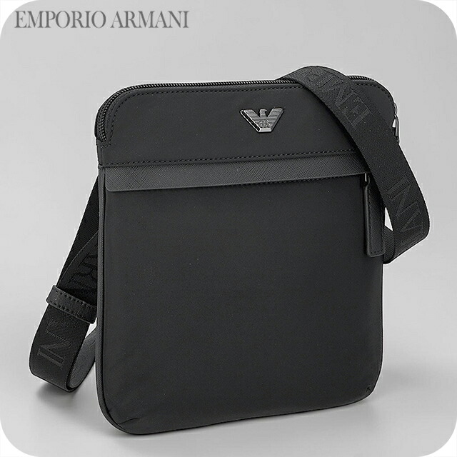 エンポリオ・アルマーニ ショルダーバッグ メンズ ブランド EMPORIO ARMANI China EM001807-AF28784 UC001 ブラック 斜めがけ ブランド 高級 おしゃれ プレゼント 男性 実用的 かっこいい