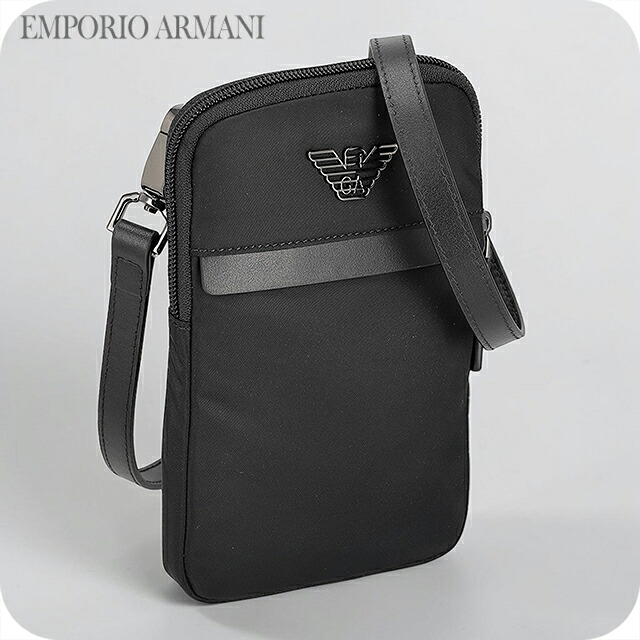 エンポリオ・アルマーニ ショルダーバッグ メンズ ブランド EMPORIO ARMANI China EM001809-AF13454 UC001 ブラック 斜めがけ ブランド 高級 おしゃれ プレゼント 男性 実用的 かっこいい