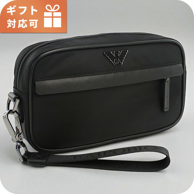 エンポリオ・アルマーニ セカンドバッグ メンズ ブランド EMPORIO ARMANI EM001811 ブラック バッグ ビジネス 軽量 小さめ ミニバッグ ブランド 高級 おしゃれ プレゼント 男性 実用的 かっこいい