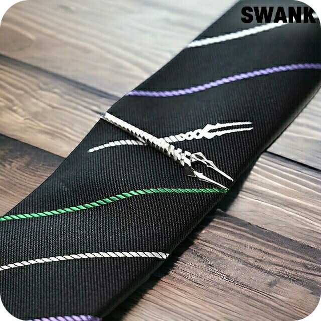 SWANK×EVANGELION スワンク ネクタイピン エヴァ コラボ ブランド ヱヴァンゲリヲン タイバー×ネクタイセット ロンギヌスの槍 タイピン EVA-2021-TIE02 メンズ シルバー アクセサリー 誕生日 ギフト プレゼント 実用的