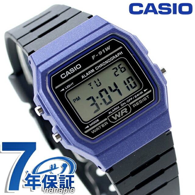 カシオ CASIO クォーツ 電池式 F-91WM-2A カシオコレクション ポップ チプカシ ユニセックス メンズ レディース 腕時計 カシオ casio デジタル ブルー ブラック 黒 ブランド おしゃれ 防水 小さい 軽い かわいい プレゼント 実用的