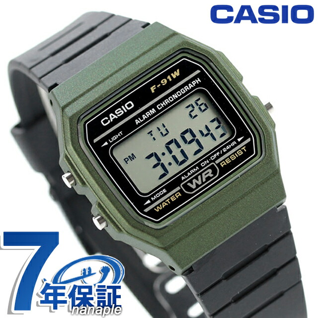 カシオ CASIO クォーツ 電池式 F-91WM-3A カシオコレクション ポップ チプカシ ユニセックス メンズ レディース 腕時計 カシオ casio デジタル グリーン ブラック 黒 ブランド おしゃれ 防水 小さい 軽い かわいい プレゼント 実用的