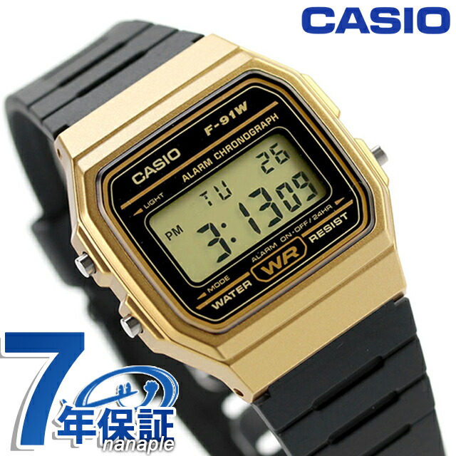カシオ CASIO クォーツ 電池式 F-91WM-9A カシオコレクション ポップ チプカシ ユニセックス メンズ レディース 腕時計 カシオ casio デジタル ゴールド ブラック 黒 ブランド おしゃれ 防水 小さい 軽い かわいい プレゼント 実用的