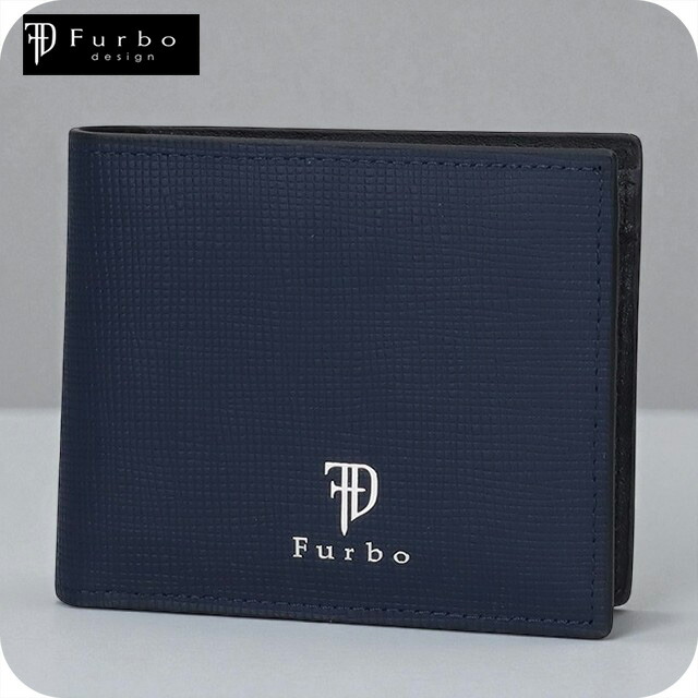 フルボ 二つ折り財布 メンズ レディース ブランド Furbo 革 レザーウォレット 小銭入れあり FRB152 ネイビー 財布 ウォレット 高級 おしゃれ プレゼント 実用的