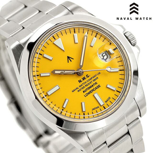 ナバルウォッチ Produced By LOWERCASE 自動巻き 腕時計 ブランド メンズ NAVAL WATCH FRXA015 アナログ イエロー 日本製 おしゃれ 防水 プレゼント 男性 実用的
