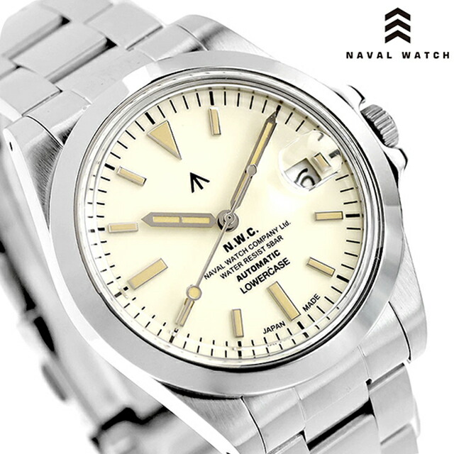 ナバルウォッチ NAVAL WATCH Produced by LOWERCASE 自動巻き 腕時計 ブランド メンズ NAVAL WATCH FRXA017 アナログ アイボリーホワイト 白 日本製 おしゃれ 防水 プレゼント 男性 実用的