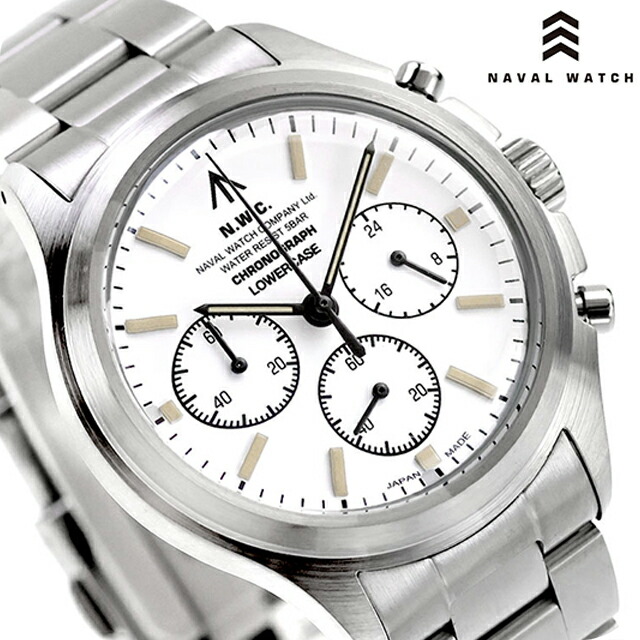 ナバルウォッチ NAVAL WATCH Produced by LOWERCASE クォーツ 電池式 腕時計 ブランド メンズ クロノグラフ NAVAL WATCH FRXC002 アナログ ホワイト 白 日本製 おしゃれ 防水 プレゼント 男性 実用的
