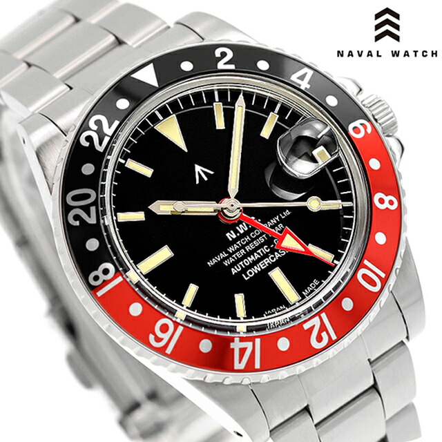 ナバルウォッチ NAVAL WATCH Produced by LOWERCASE GMT 自動巻き 腕時計 ブランド メンズ NAVAL WATCH FRXD004 アナログ ブラック 黒 日本製 おしゃれ 防水 プレゼント 男性 実用的