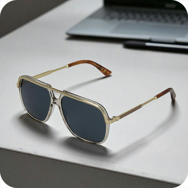 グッチ サングラス メンズ レディース ブランド GUCCI GG0200S ゴールド/シルバー