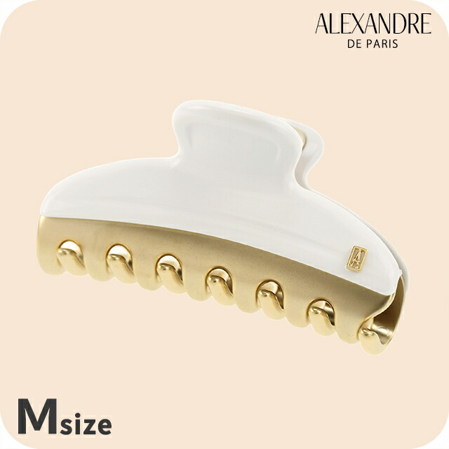 アレクサンドル ドゥ パリ ヘアクリップ レディース ブランド ALEXANDRE DE PARIS ヴァンドームMクリップ ICCM-15571-02-P1 ホワイト ヘアアクセサリー