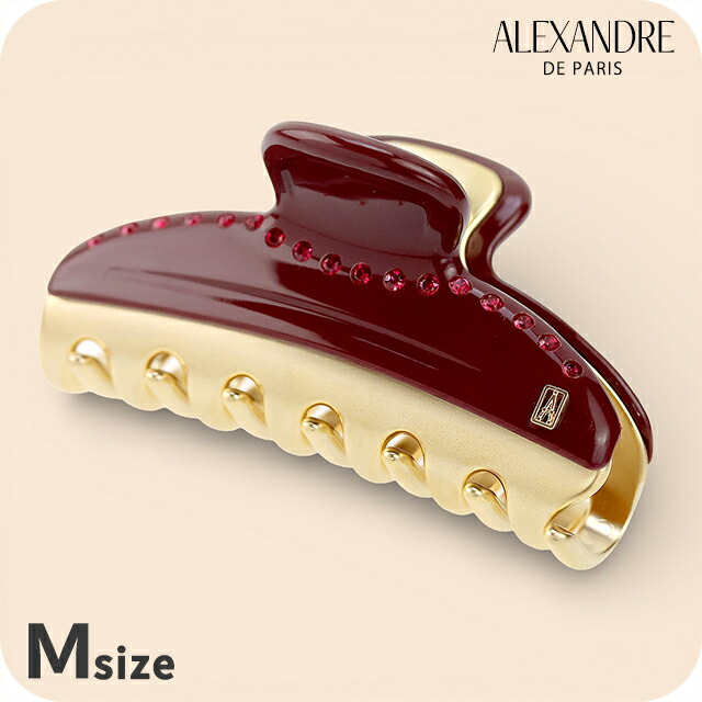 アレクサンドル ドゥ パリ ヘアクリップ レディース ブランド ALEXANDRE DE PARIS ヴァンドームMクリップ スワロフスキー ICCM-15571-03-B2 BORDEAUX ヘアアクセサリー