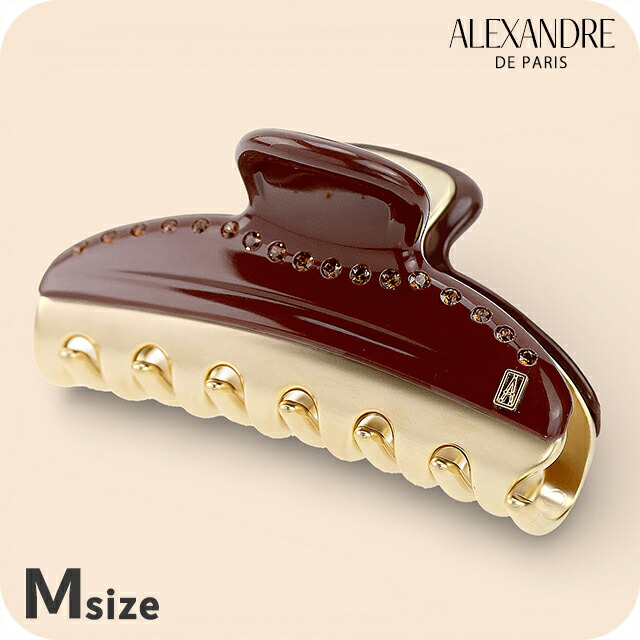 アレクサンドル ドゥ パリ ヘアクリップ レディース ブランド ALEXANDRE DE PARIS ヴァンドームMクリップ スワロフスキー ICCM-15571-03-H2 BRUN ヘアアクセサリー