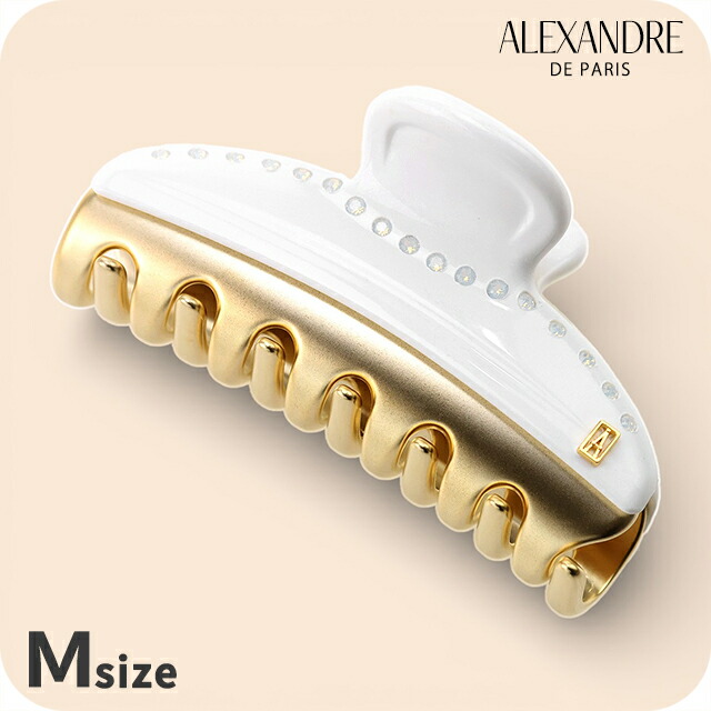アレクサンドル ドゥ パリ ヘアクリップ レディース ブランド ALEXANDRE DE PARIS ヴァンドームMクリップ スワロフスキー ICCM-15571-03-P1 BLANC NAT ヘアアクセサリー