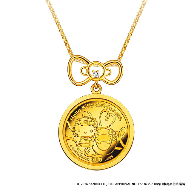 ネックレス ペンダント レディース ハローキティ新幹線 純金コインペンダント 51543 ゴールド アクセサリー ジュエリー ブランド 高級 おしゃれ プレゼント 女性 実用的 かわいい