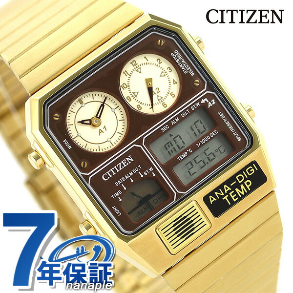 シチズン レコードレーベル アナデジテンプ 腕時計 クロノグラフ 温度計 アナログ デジタル JG2103-72X CITIZEN ゴールド ブランド おしゃれ 防水 プレゼント 男性 実用的