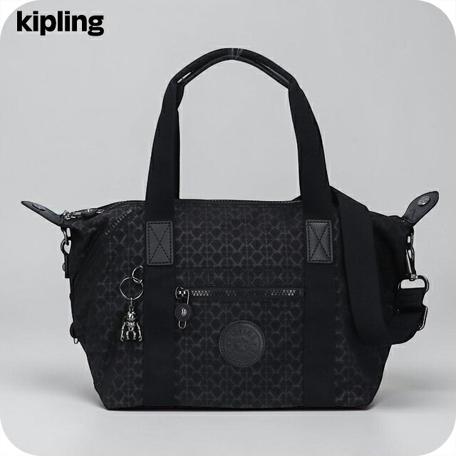 キプリング ボストンバッグ レディース ブランド Kipling アート ミニ ミニボストンバッグ 2WAY K15410-K59 Signature Emb 黒 手提げ 高級 おしゃれ プレゼント 女性 実用的 かわいい