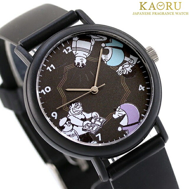 カオル アイムドラえもん ジャイアンモデル 甘い香り クォーツ 電池式 腕時計 ブランド メンズ レディース KAORU KAORU007DB アナログ ブラック 黒 日本製 おしゃれ 防水 プレゼント 実用的