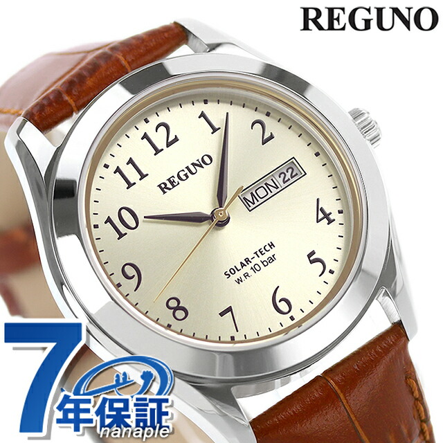 シチズン レグノ スタンダード リングソーラー 腕時計 KM1-211-30 CITIZEN REGUNO ゴールド ブラウン 時計 ブランド おしゃれ 防水 プレゼント 男性 実用的