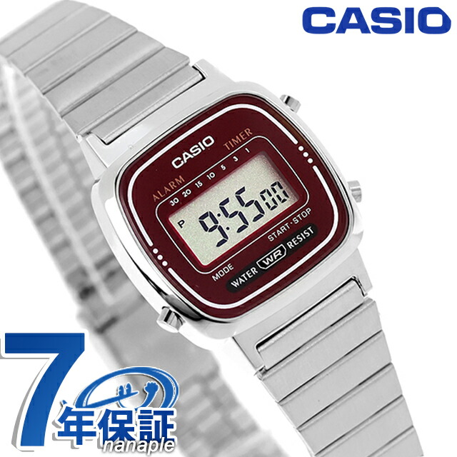 カシオ チープカシオ CASIO クォーツ 電池式 LA670WA-4 ビンテージ 海外モデル レディース チプカシ 腕時計 ブランド カシオ casio デジタル レッド 赤 おしゃれ 防水 軽い 華奢 かわいい プレゼント 女性 実用的 学生 受験生 受験用 試験用 受験対応