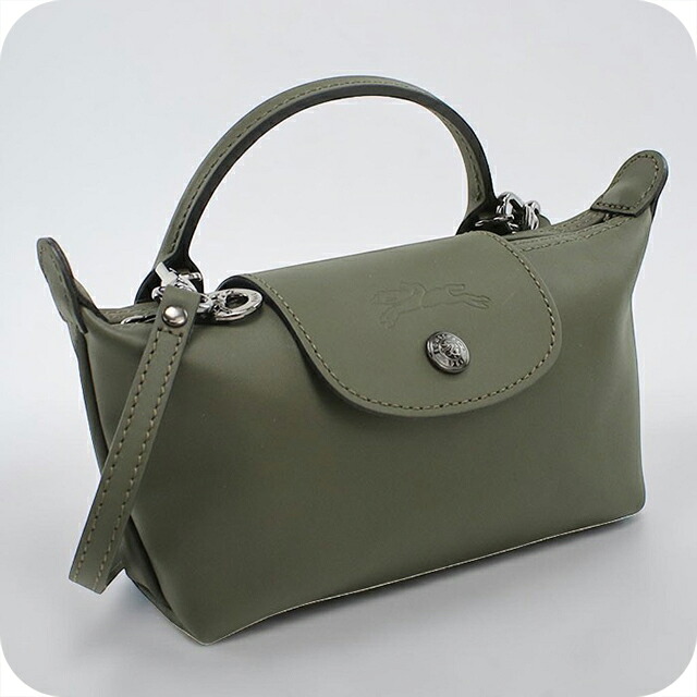 ロンシャン ハンドバッグ レディース ブランド Longchamp 2WAY レザー 34205 カーキ 軽量 小さめ 手提げ 高級 おしゃれ プレゼント 女性 実用的 かわいい