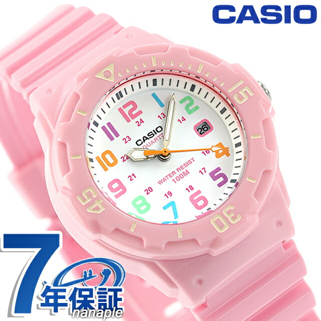 カシオ 腕時計 チープカシオ 海外モデル デイト レディース LRW-200H-4B2VDF CASIO クオーツ ホワイト ピンク チプカシ 時計 ブランド おしゃれ アナログ 防水 小さい 軽い かわいい プレゼント 女性 実用的 学生 子供用 キッズ
