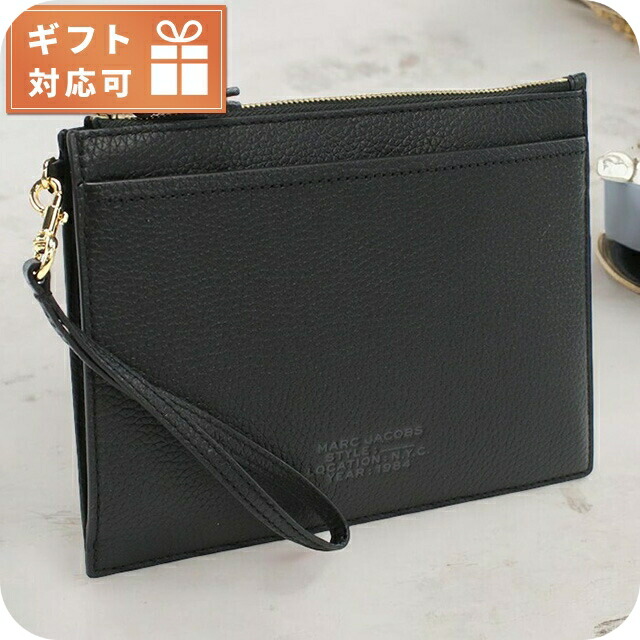 マーク・ジェイコブス 化粧ポーチ ポーチ レディース MARC JACOBS THE SMALL WRISTLET レザー ベトナム 2S3SMP036S01 BLACK ブラック バッグ 持ち歩き 小さめ 小物入れ ブランド 高級 おしゃれ プレゼント 女性 実用的 かわいい