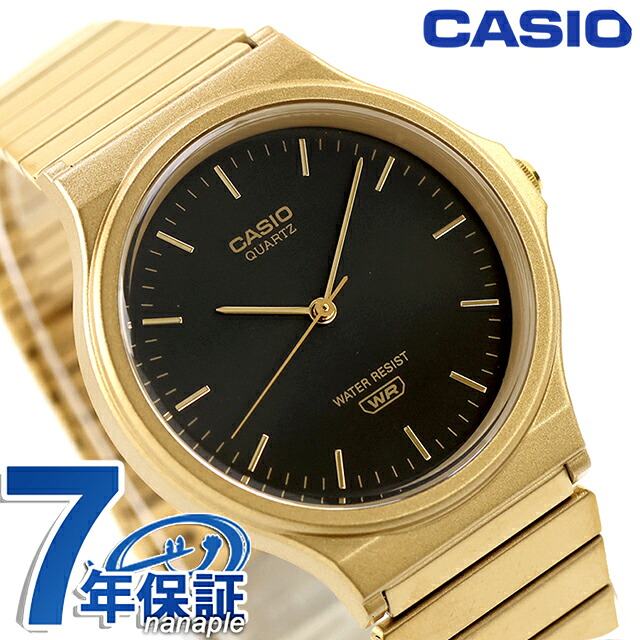 カシオ チープカシオ CASIO STANDARD クォーツ 電池式 MQ-24GA-1A ユニセックス チプカシ メンズ レディース 腕時計 ブランド アナログ ブラック ゴールド 黒 おしゃれ 防水 かわいい プレゼント 実用的
