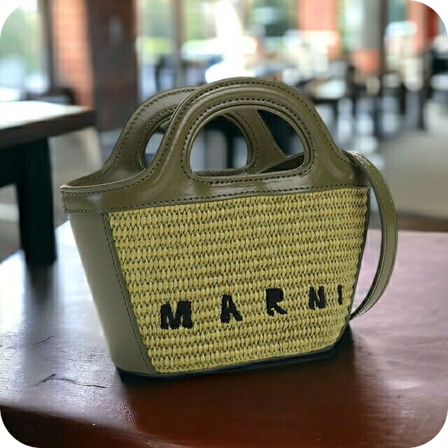 マルニ ハンドバッグ カゴバッグ レディース MARNI イタリア BMMP0067Q0 カーキ バッグ 軽量 小さめ 手提げ ブランド 高級 おしゃれ プレゼント 女性 実用的 かわいい