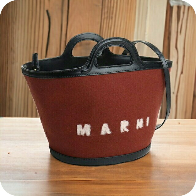 マルニ トートバッグ レディース MARNI ウール ナイロン カーフレザー イタリア BMMP0097Q1 ブラウン系 バッグ 軽量 手提げ ブランド 高級 おしゃれ プレゼント 女性 実用的 かわいい