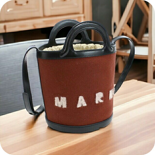 マルニ 斜め掛けショルダーバッグ レディース MARNI ウール、ナイロン イタリア SCMP0056Q4 ブラウン系 バッグ 斜めがけ ブランド 高級 おしゃれ プレゼント 女性 実用的 かわいい