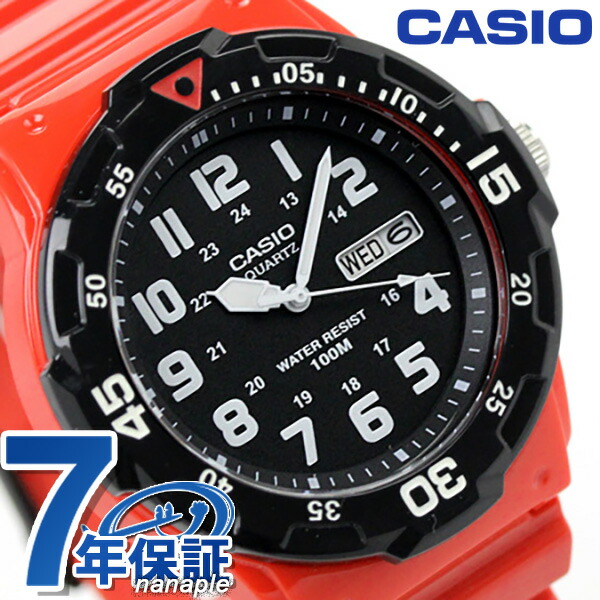 カシオ 腕時計 チープカシオ 海外モデル MRW-200HC-4BVDF CASIO アウトドア クオーツ ブラック レッド チプカシ 時計 ブランド おしゃれ 防水 小さい 軽い かっこいい プレゼント 男性 実用的