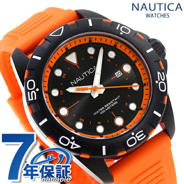ノーティカ エヌエスアール クオーツ 腕時計 メンズ NAUTICA NAPNRS405 アナログ ブラック オレンジ 黒 ブランド おしゃれ 防水 プレゼント 男性 実用的