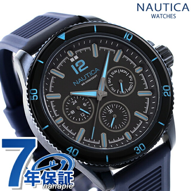 ノーティカ エヌシーティー ウィンドローズ クオーツ 腕時計 メンズ NAUTICA NAPWRS401 アナログ ブラック ネイビー 黒 ブランド おしゃれ 防水 プレゼント 男性 実用的