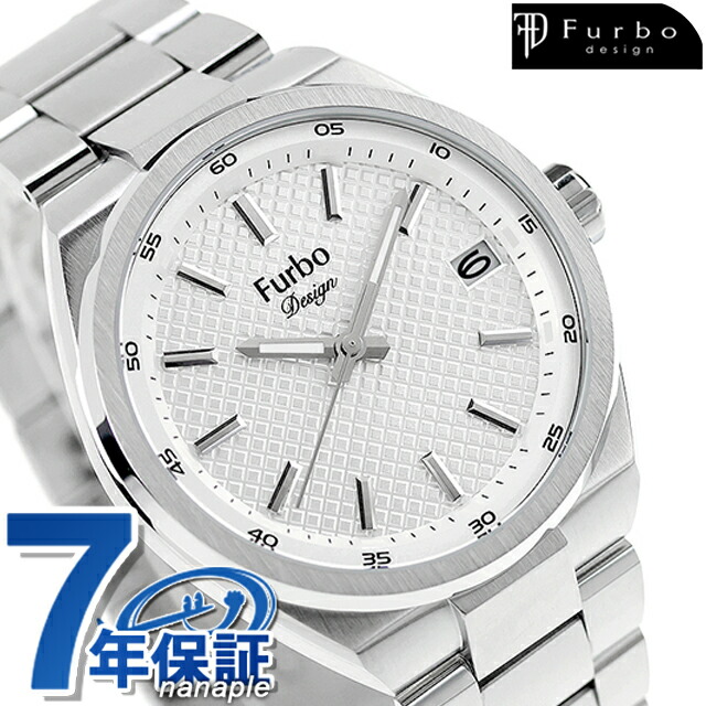 フルボ デザイン Lavora クォーツ 電池式 腕時計 ブランド メンズ Furbo Design NF07W-SSSI アナログ ホワイト 白 おしゃれ 防水 プレゼント 男性 実用的