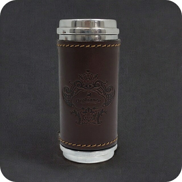 オロビアンコ 携帯灰皿 メンズ レディース ブランド Orobianco アルミ合金、牛革 革巻き ORA-001 BR ブラウン 小物