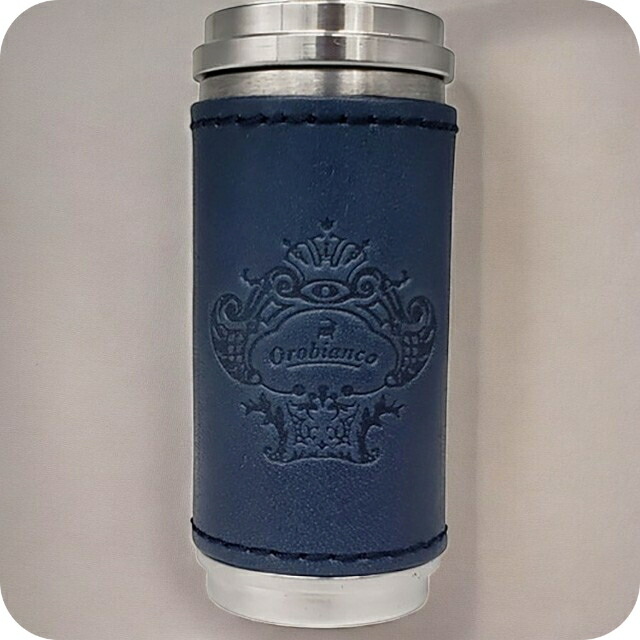 オロビアンコ 携帯灰皿 メンズ レディース ブランド Orobianco アルミ合金、牛革 革巻き ORA-001 NV ネイビー 小物