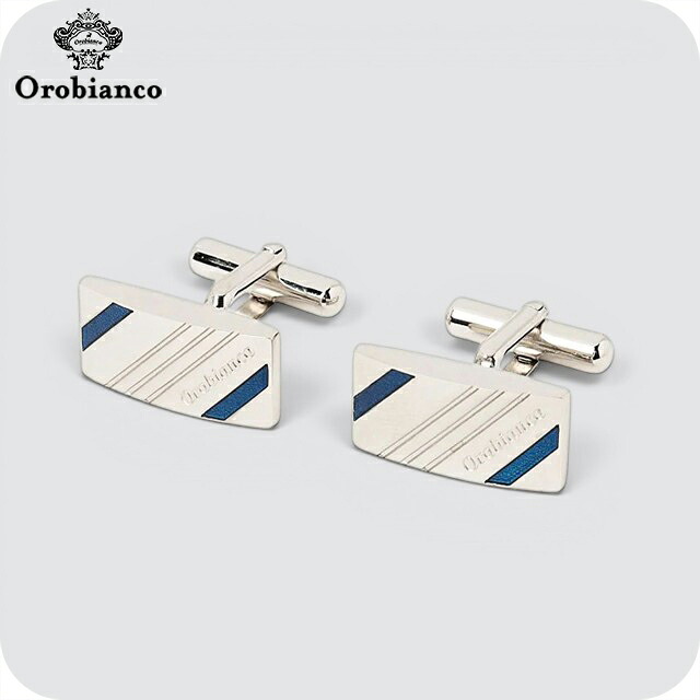 オロビアンコ カフス メンズ Orobianco ORC167B シルバー ブルー アクセサリー 袖口ボタン カフスボタン ジュエリー ブランド 高級 おしゃれ プレゼント 男性 実用的 かっこいい