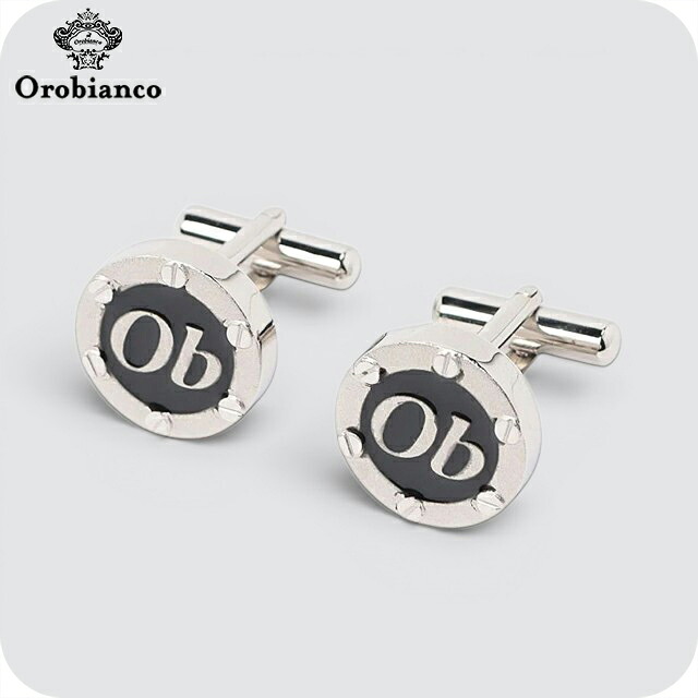 オロビアンコ カフス メンズ Orobianco ORC540A シルバー ブラック アクセサリー 袖口ボタン カフスボタン ジュエリー ブランド 高級 おしゃれ プレゼント 男性 実用的 かっこいい
