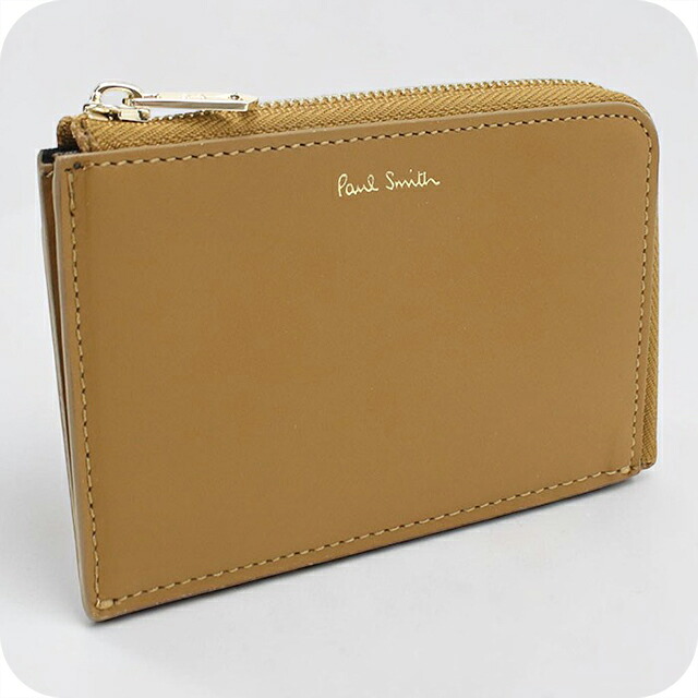 ポール・スミス コインケース コンパクト メンズ ブランド Paul Smith フラグメントケース レザー M1A8020 ベージュ 小銭入れ 小さい 高級 おしゃれ プレゼント 実用的