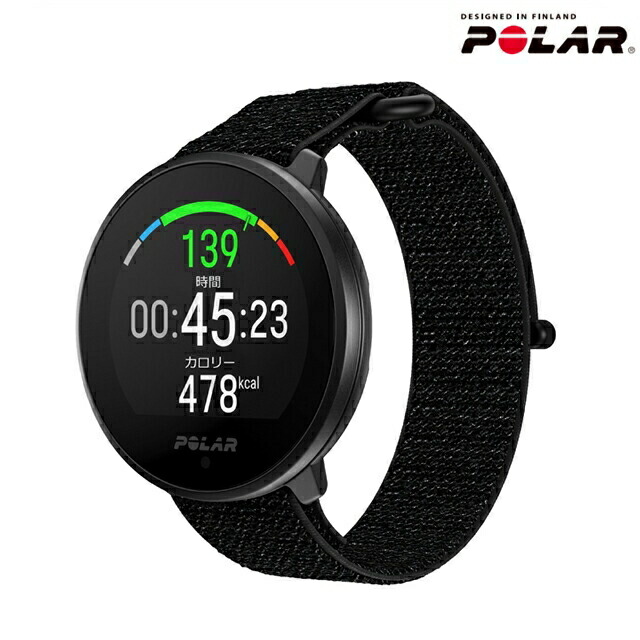 ポラール スマート ウォッチ Unite フック＆ループ ブラック M-L 充電式クオーツ メンズ レディース フィットネスウォッチ Bluetooth POLAR 900106604 デジタル オールブラック 黒 ギフト プレゼント 実用的