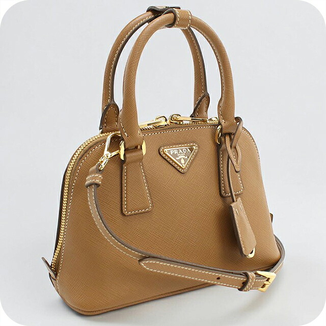 プラダ ハンドバッグ レディース ブランド PRADA SAFFIANO LUX 2WAY レザー 1BA851 ブラウン 軽量 小さめ 手提げ 高級 おしゃれ プレゼント 女性 実用的 かわいい