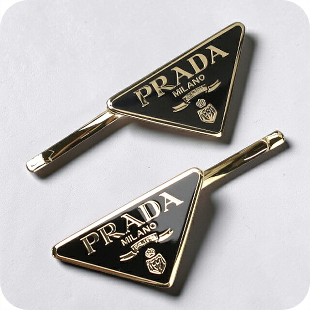 プラダ シュシュ ヘアピン レディース PRADA 1IF051 ブラック 髪留め ヘアゴム ヘアアクセサリー ブランド 高級 おしゃれ プレゼント 女性 実用的 かわいい