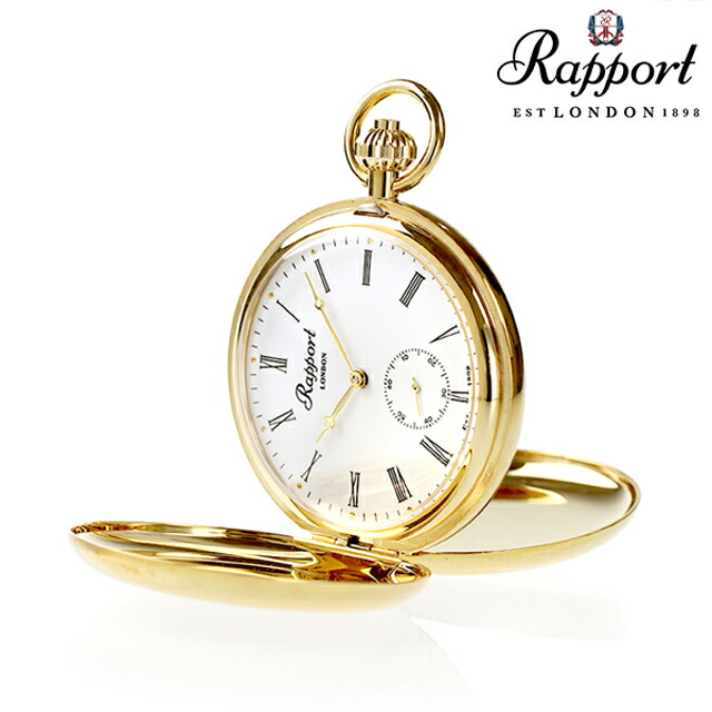 ラポート 手巻き 懐中時計 ダブルハンターケース ペンダントウォッチ Rapport PW60 アナログ ホワイト 白 プレゼント ギフト