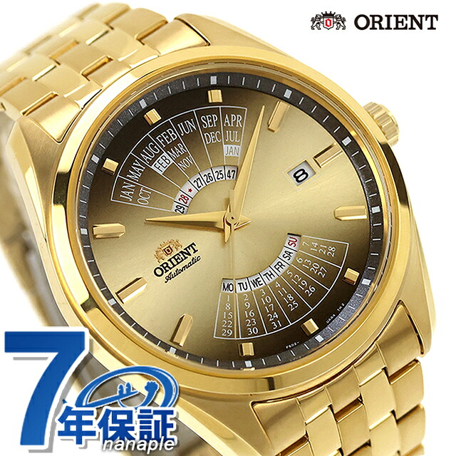 オリエント コンテンポラリー マルチイヤーカレンダー 自動巻き 腕時計 ブランド メンズ ORIENT CONTEMPORARY RN-BA0001G アナログ ゴールド おしゃれ 防水 プレゼント 男性 実用的