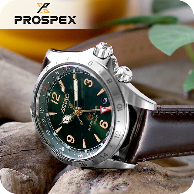 セイコー プロスペックス アルピニスト メカニカル GMT レギュラーモデル 自動巻き 腕時計 ブランド メンズ コアショップ専用 SEIKO PROSPEX SBEJ005 アナログ グリーン ブラック 黒 日本製